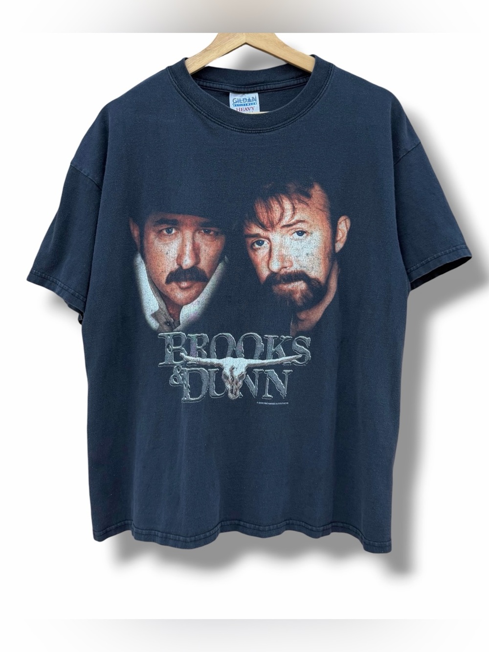 Vintage 2000 Brooks & Dunn T-Shirt Faded Black Size M/L Country Music Band